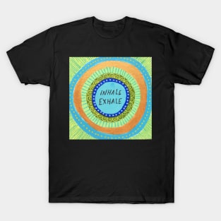 Blue Inhale Exhale Mandala T-Shirt